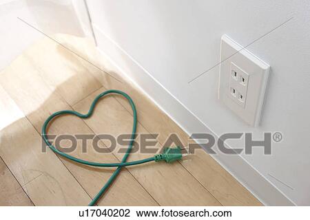 Green Plug In Heart Shape on Floor View Large Photo Image Stock Image - Green Plug In Heart Shape on Floor. Fotosearch
