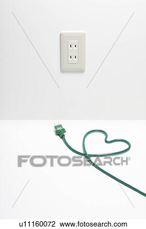Green Plug In Heart Shape View Large Photo Image Stock Image - Green Plug In Heart Shape. Fotosearch