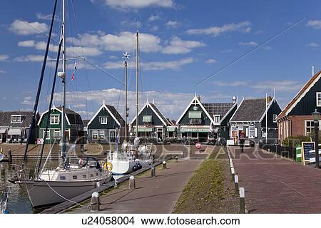Harbor and Houses in Marken View Large Photo Image Picture - Harbor and Houses in Marken. Fotosearch