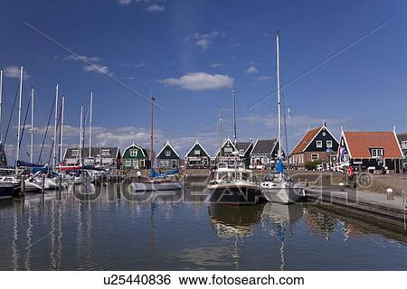 Harbor and Houses in Marken View Large Photo Image Stock Photograph - Harbor and Houses in Marken. Fotosearch