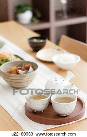 Japanese Breakfast Table View Large Photo Image Stock Image - Japanese Breakfast Table. Fotosearch