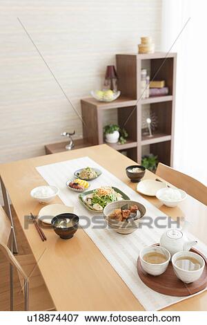 Stock Photo - Japanese Breakfast Table. Fotosearch