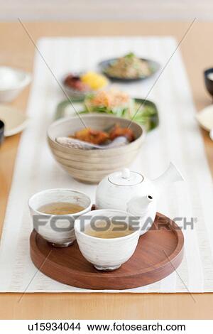 Japanese Breakfast Table With Tea View Large Photo Image Picture - Japanese Breakfast Table With Tea. Fotosearch