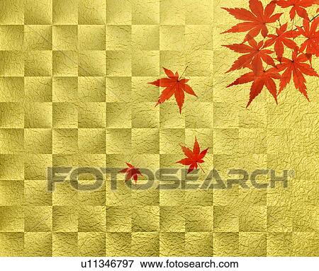 Japanese paper and maple leaves View Large Photo Image Stock Photo - Japanese paper and maple leaves. Fotosearch