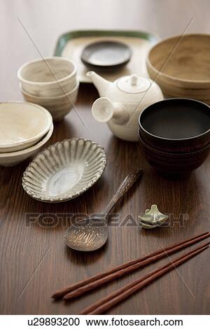Stock Image - Japanese Tableware. Fotosearch