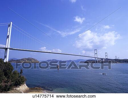Kurushima Kaikyo Bridge, Imabari City, Ehime Prefecture, Japan View Large Photo Image Picture - Kurushima Kaikyo Bridge, Imabari City, Ehime Prefecture, Japan. Fotosearch