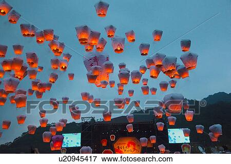 Lantern festival, Shifen, Taiwan View Large Photo Image Stock Photo - Lantern festival, Shifen, Taiwan. Fotosearch