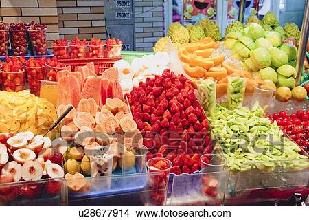 Picture - Market stall, Taipei, Taiwan. Fotosearch