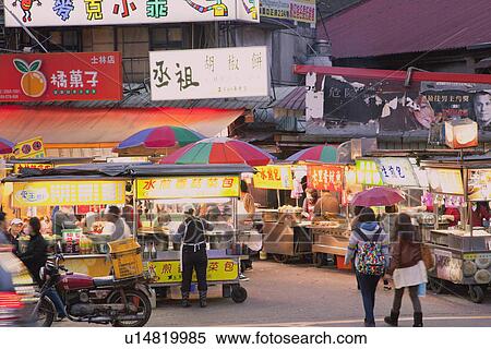 Stock Photography - Market stall, Taipei, Taiwan. Fotosearch