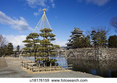 Stock Photo - Matsumoto Castle and Yukitsuri. Fotosearch
