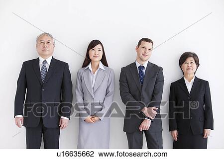 Stock Image - Portrait of Businessmen and Businesswomen. Fotosearch
