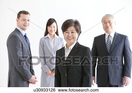 Stock Photograph - Portrait of Businessmen and Businesswomen. Fotosearch