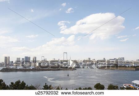 Stock Image - Rainbow Bridge - Tokyo, Japan. Fotosearch