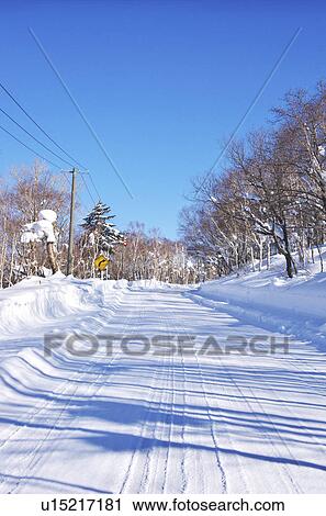 Road Covered In Snow View Large Photo Image Stock Image - Road Covered In Snow. Fotosearch