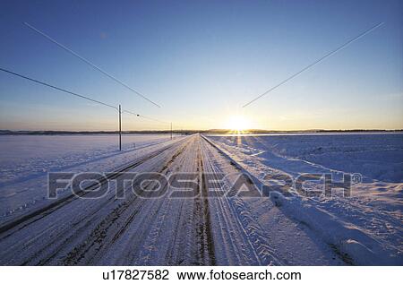 Stock Image - Road In Winter. Fotosearch