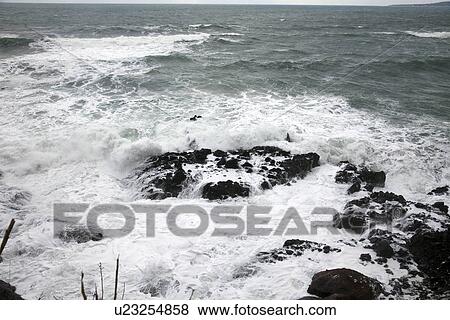 Rock in the Sea of Japan View Large Photo Image Stock Photo - Rock in the Sea of Japan. Fotosearch