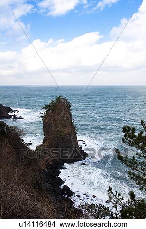 Rocks in the Sea of Japan View Large Photo Image Picture - Rocks in the Sea of Japan. Fotosearch