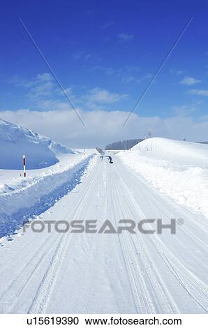 Stock Image - Rural Road In Winter. Fotosearch