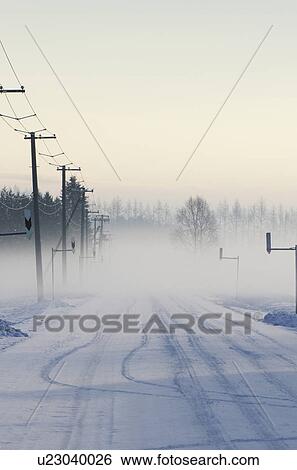 Stock Photograph - Rural Road In Winter. Fotosearch