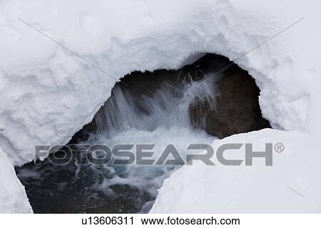 Snowcapped stream View Large Photo Image Stock Image - Snowcapped stream. Fotosearch