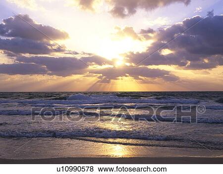 Sunrise at the beach, Florida, USA View Large Photo Image Stock Photo - Sunrise at the beach, Florida, USA. Fotosearch