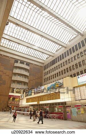 Picture - Taipei train station, Taiwan. Fotosearch