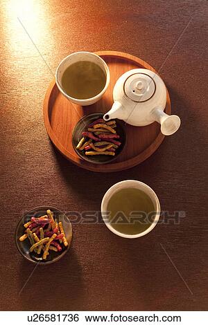 Teapot, Two Tea Cups and Japanese Sweets View Large Photo Image Stock Photograph - Teapot, Two Tea Cups and Japanese Sweets. Fotosearch
