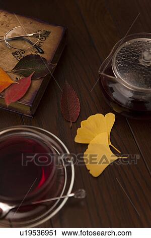 Stock Image - Teatime In Autumn. Fotosearch