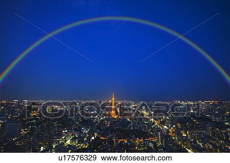 Tokyo tower in night cityscape View Large Photo Image Stock Photo - Tokyo tower in night cityscape. Fotosearch