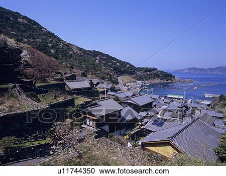 Stock Image - Townscape of Ainan Town, Ehime Prefecture, Japan. Fotosearch
