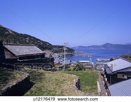 Stock Photo - Townscape of Ainan Town, Ehime Prefecture, Japan. Fotosearch