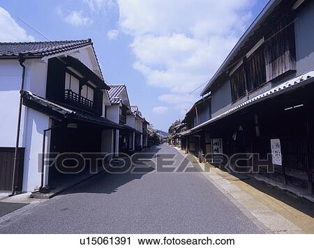 Stock Image - Townscape of Unomachi Town, Ehime Prefecture, Japan. Fotosearch