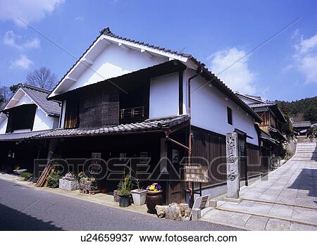 Stock Photo - Townscape of Unomachi Town, Ehime Prefecture, Japan. Fotosearch