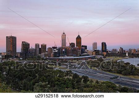 View from Kings Park at Dusk View Large Photo Image Stock Photo - View from Kings Park at Dusk. Fotosearch