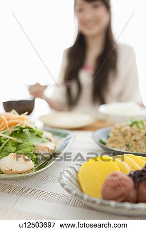 Young Woman Eating Breakfast View Large Photo Image Stock Photo - Young Woman Eating Breakfast. Fotosearch