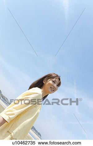 Young Woman on Beach View Large Photo Image Stock Photography - Young Woman on Beach. Fotosearch