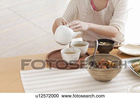 Young Woman Pouring Tea View Large Photo Image Stock Image - Young Woman Pouring Tea. Fotosearch