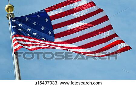 Stock Image - 15 star US flag. Fotosearch