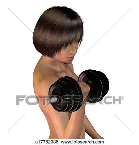 Stock Photograph - Androgynic person doing workout. Fotosearch