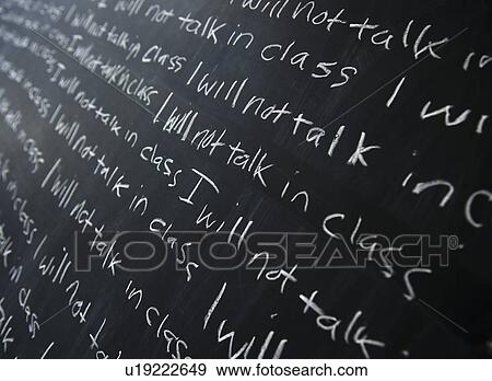 Stock Photo - Blackboard with writing lines. Fotosearch