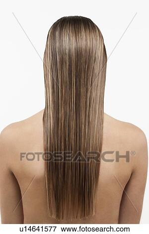 Stock Photo - Blonde woman with long wet hair. Fotosearch