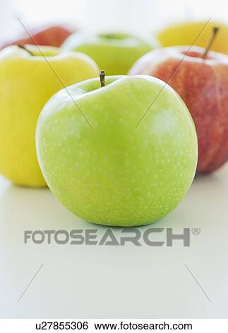 Close up of colorful apples, studio shot View Large Photo Image Stock Photograph - Close up of colorful apples, studio shot. Fotosearch