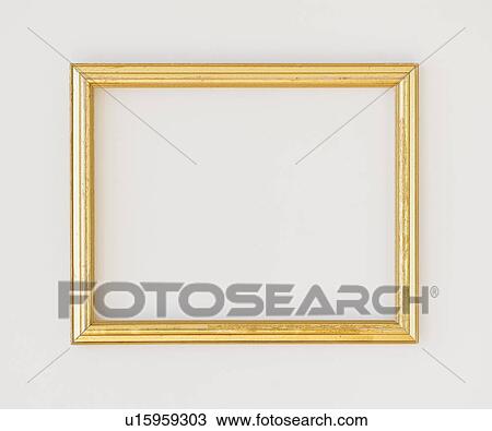 Stock Image - Close up of empty picture frame, studio shot. Fotosearch