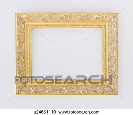 Stock Image - Close up of empty picture frame, studio shot. Fotosearch