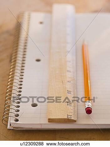 Close up of notebook, ruler and pencil, studio shot View Large Photo Image Stock Photo - Close up of notebook, ruler and pencil, studio shot. Fotosearch