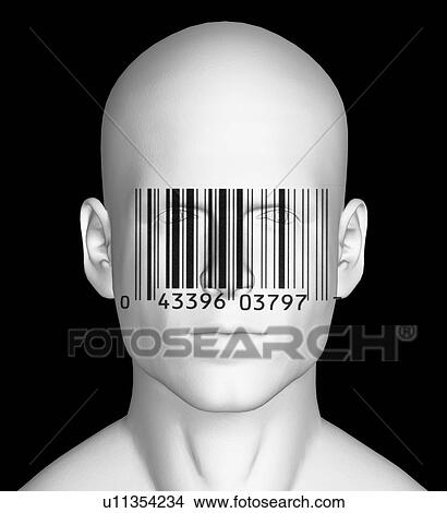 Conceptual image of anthropomorphic figure with bar code View Large Photo Image Picture - Conceptual image of anthropomorphic figure with bar code. Fotosearch