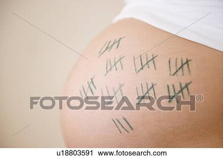 Countdown on belly of pregnant woman View Large Photo Image Stock Image - Countdown on belly of pregnant woman. Fotosearch