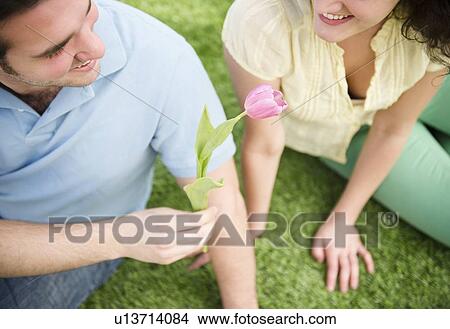 Couple sitting on grass View Large Photo Image Picture - Couple sitting on grass. Fotosearch