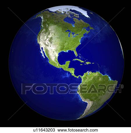 Stock Image - Digitally generated image of planet earth. Fotosearch