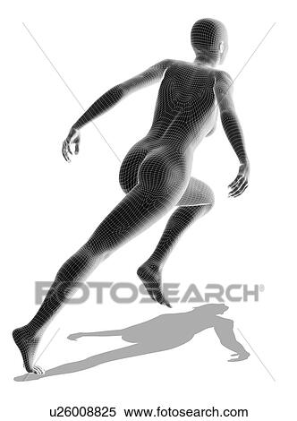 Stock Photography - Digitally generated image of running human representation. Fotosearch